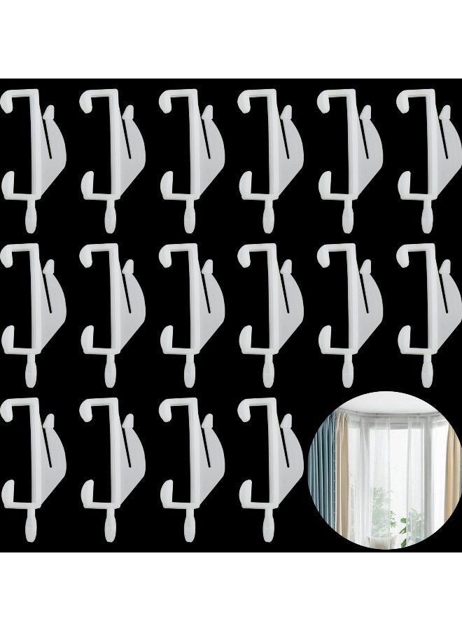 100 Pcs Curtain Hooks, Curtain Track Hooks White Plastic Curtain Hooks for Shower Curtain, Track Window, Door, Window Curtain